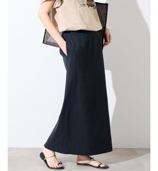 SLOBE IENA「《シリーズあり》リネンmixストレッチタイトスカート」|スカート|ブラック