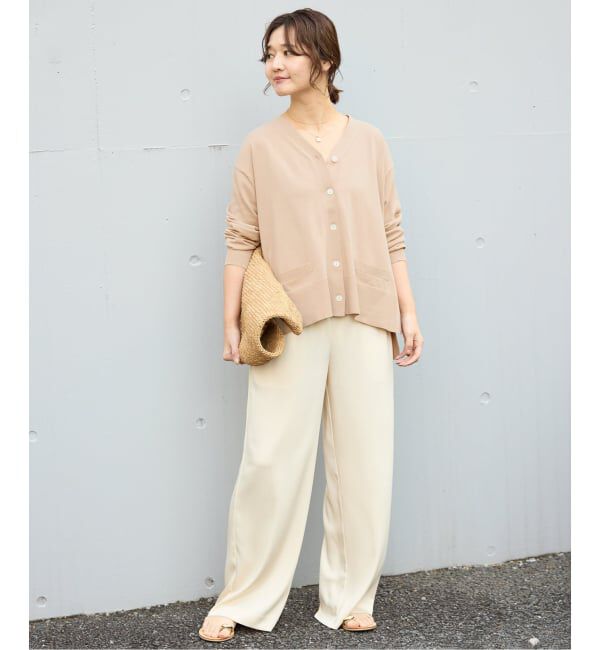 SLOBE IENA「《接触冷感/UV機能/WEB限定/追加》FROSTYCOTTON Vネックカーディガン」|カーディガン|