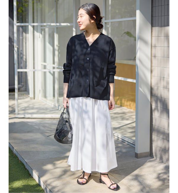 SLOBE IENA「《接触冷感/UV機能/WEB限定/追加》FROSTYCOTTON Vネックカーディガン」|カーディガン|