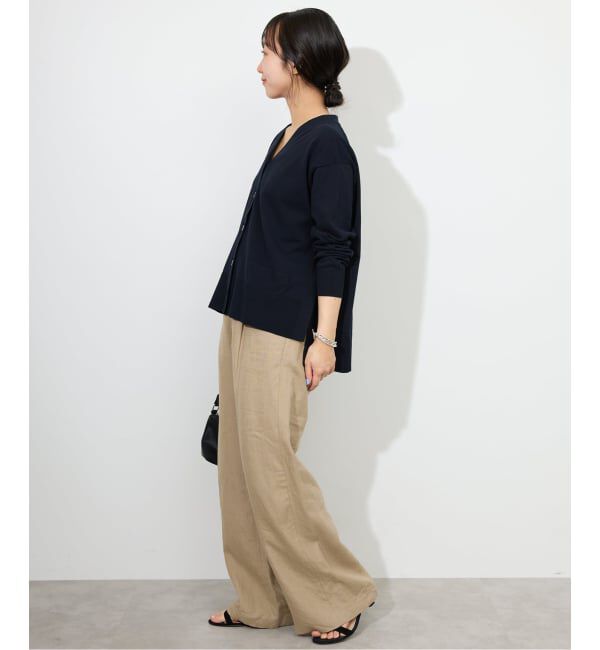 SLOBE IENA「《接触冷感/UV機能/WEB限定/追加》FROSTYCOTTON Vネックカーディガン」|カーディガン|