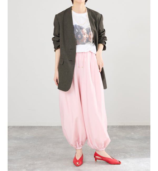 IENA「《セットアップ対応》シャークツイードノーカラージャケット」|ノーカラージャケット|