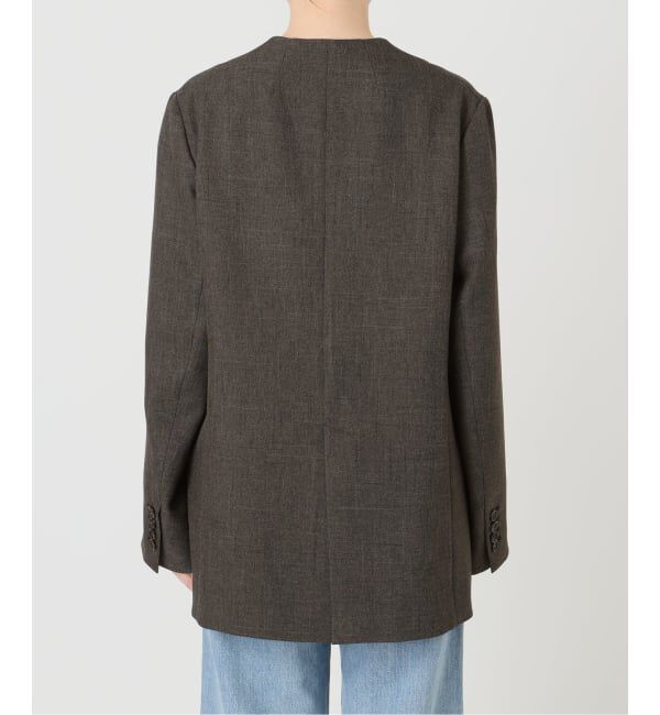 IENA「《セットアップ対応》シャークツイードノーカラージャケット」|ノーカラージャケット|
