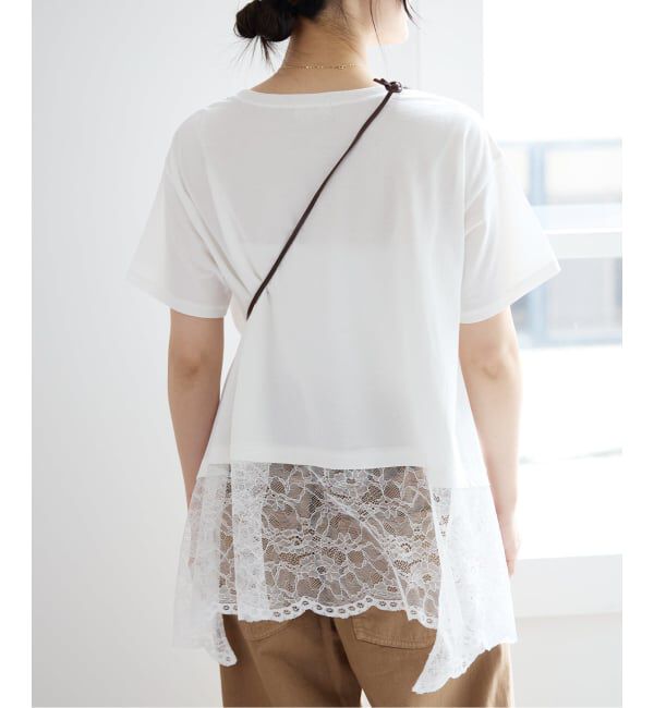 IENA「レースコンビTシャツ」|Tシャツ・カットソー|