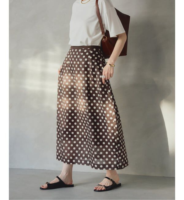 VERMEIL par iena「《予約》ドットコクーンスカート」|スカート|ブラウン