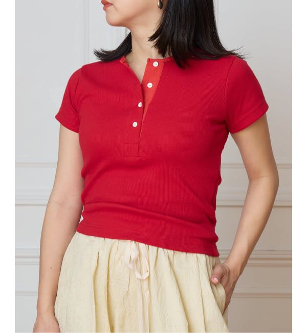 IENA LA BOUCLE「CAROUSE LAMBRA ケラウズランブラ SS HENRY 261-471」|Tシャツ・カットソー|レッド