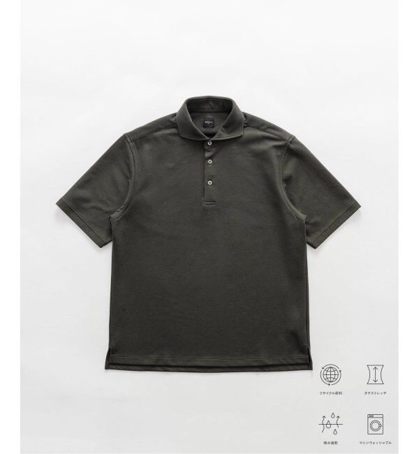 EDIFICE「《追加》"吸水速乾＆イージーケア" 36ゲージ ツイリードライ ポロシャツ」|ポロシャツ|カーキ