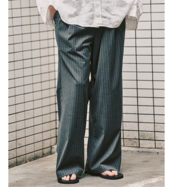 417 EDIFICE「TR ワイドイージーパンツ」|スラックス|グレーA