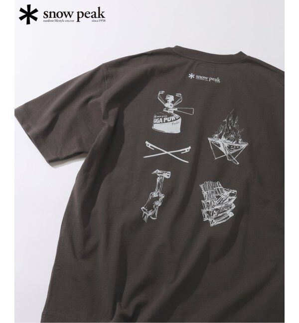 JOURNAL STANDARD relume「SNOW PEAK / スノーピーク 別注 &rdquo;GEAR&rdquo; プリントTシャツ」|Tシャツ・カットソー|ブラック A