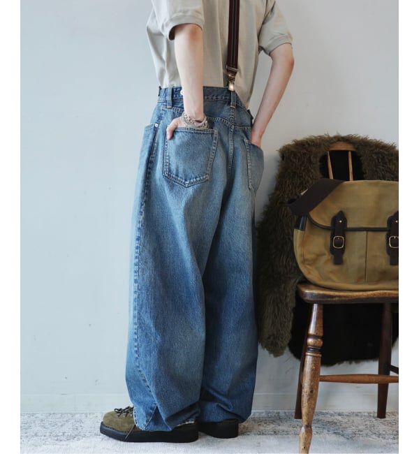 journal standard luxe「《追加》13OZデニム タックラウンドパンツ」|デニム|