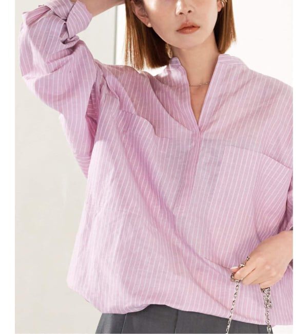 JOURNAL STANDARD「《追加2》ハードマンズリネンコットンスキッパーシャツ」|シャツ・ブラウス|ピンク