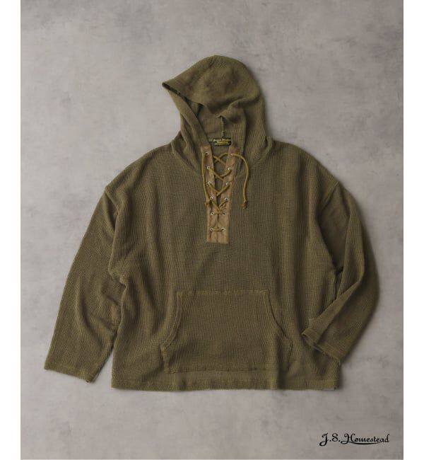 J.S.Homestead「J.S.Homestead / コットン メッシュ フーディ」|パーカー|カーキ
