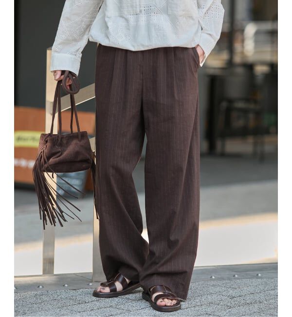 JOURNAL STANDARD「《追加2》ウォッシャブルコットンリネンIVISストレートパンツ」|その他|