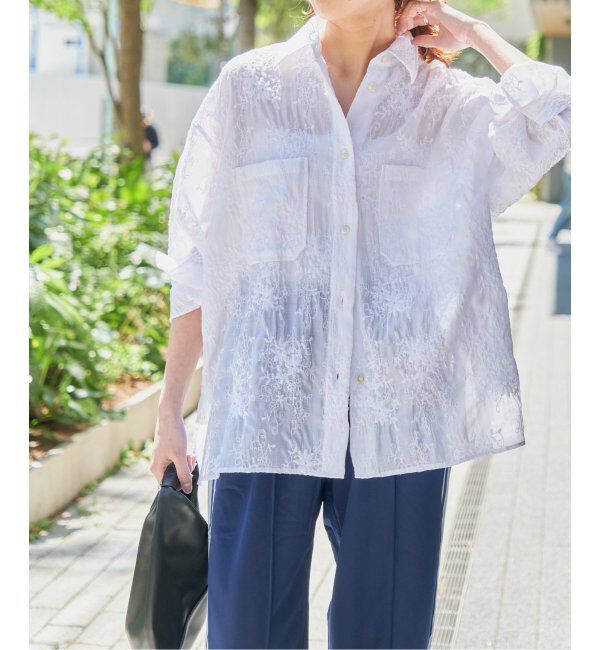 Spick and Span「シアーエンブロイダリーシャツ」|シャツ・ブラウス|