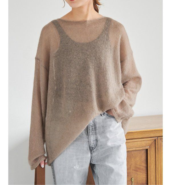 Spick and Span「《WEB限定カラー有り / 追加》ルーズモヘヤMIXボートネックニット」|ニット・セーター|