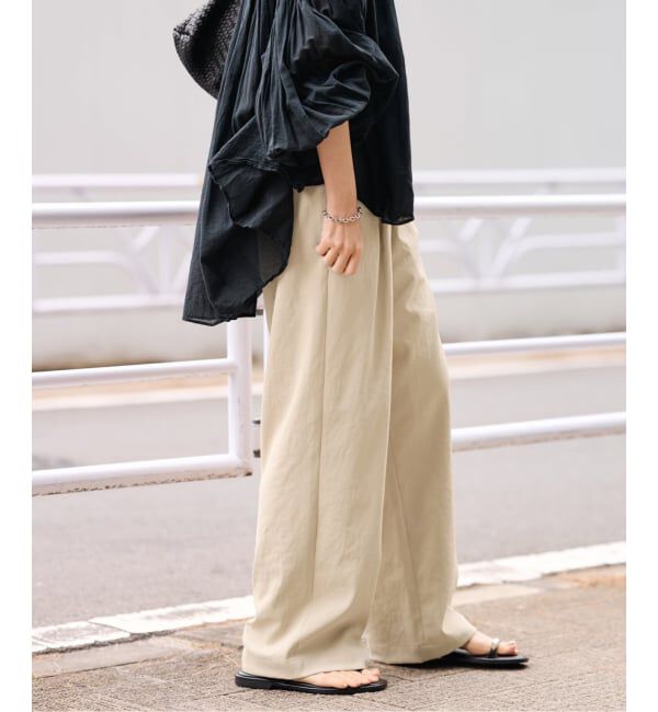 FRAMeWORK「≪追加≫ 手洗い可 / ポリエステルツイルリラックスパンツ 3」|その他|ベージュ