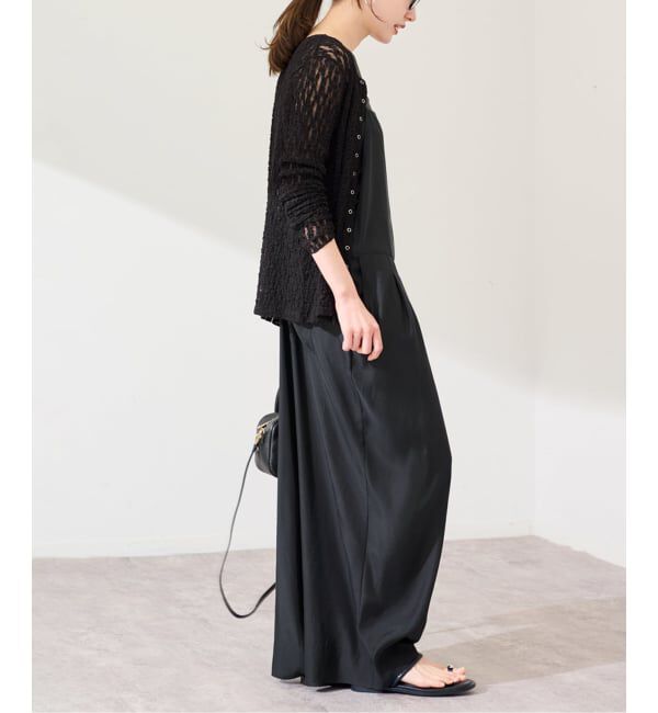 FRAMeWORK「≪追加≫キュプラツイルキャミサロペット 3」|オールインワン|ブラック