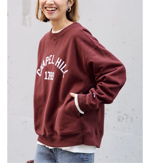 FRAMeWORK「Champion 別注リバースウィーブ ロゴスウェットポケットプルオーバー」|スウェット・ジャージ|