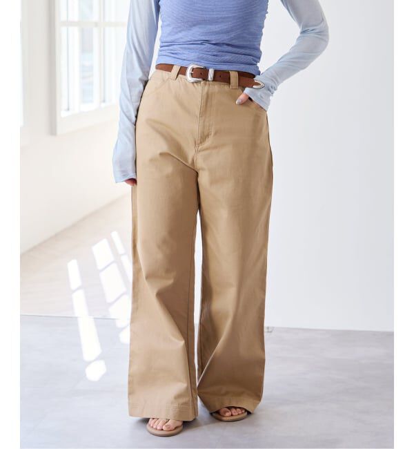 U by SPICK&SPAN「ヴィンテージライクチノパンツ」|チノ|ベージュ