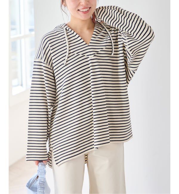 U by SPICK&SPAN「LENO ボーダーメキシカン パーカー」|パーカー|