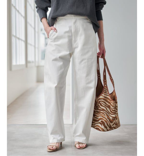 Spick and Span「コットンバレルレッグパンツ」|その他|ホワイト