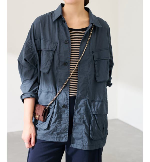 FRAMeWORK「ローンワッシャーミリタリージャケット」|ミリタリージャケット|ネイビー