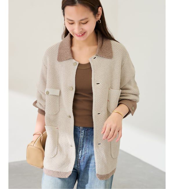 FRAMeWORK「MEIAS KNIT カバーオール」|カーディガン|