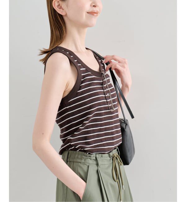 U by SPICK&SPAN「《予約》2WAY ハリヌキリブマルチボーダータンク」|タンクトップ|