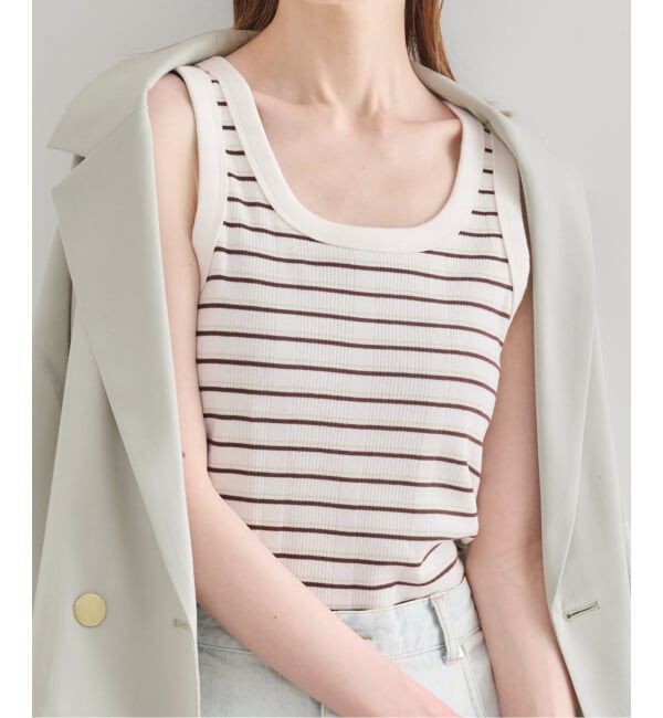 U by SPICK&SPAN「《予約》2WAY ハリヌキリブマルチボーダータンク」|タンクトップ|