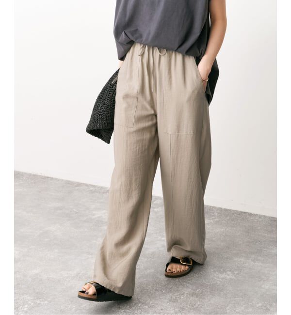 Spick and Span「《予約》ドレープツイルイージーファティーグパンツ」|スラックス|ベージュ