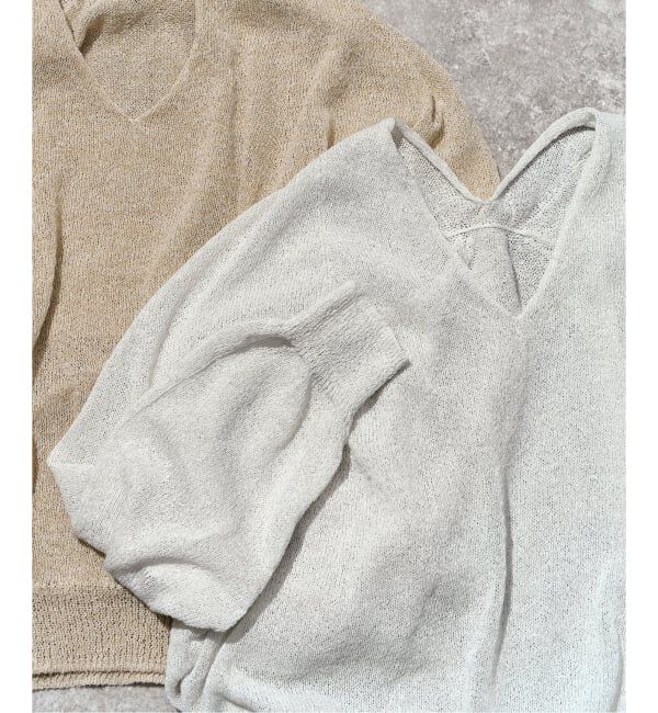 Spick and Span「《予約》ペーパーヤーンコクーンシルエットプルオーバー」|ニット・セーター|