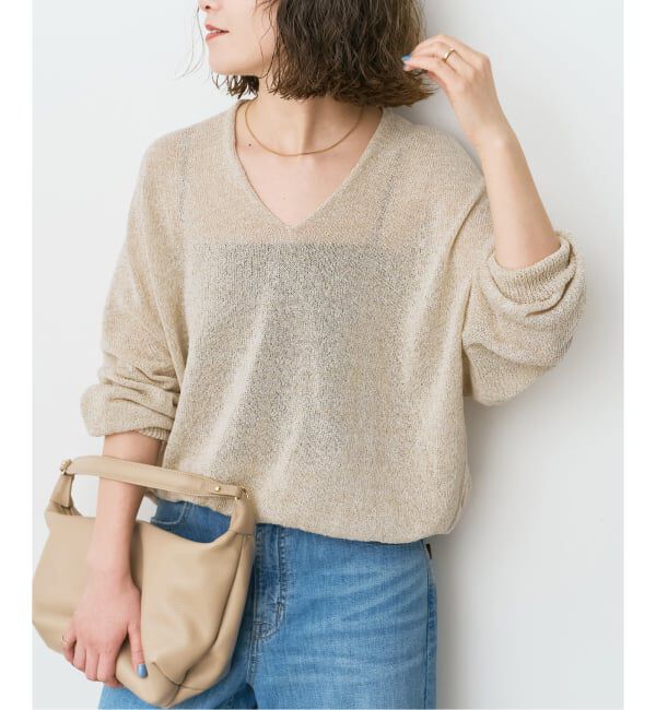 Spick and Span「《予約》ペーパーヤーンコクーンシルエットプルオーバー」|ニット・セーター|ベージュ