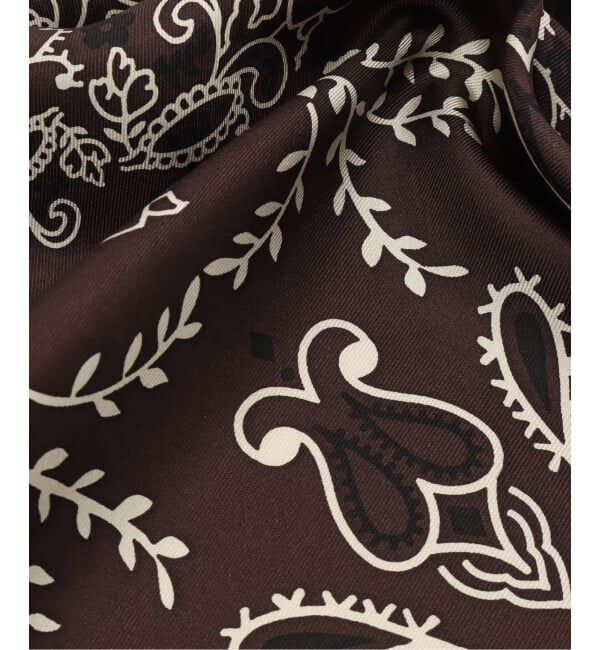 FRAMeWORK「manipuri/マニプリ シルク65 KALEIDO BANDANA(ブラウン)」|バンダナ・スカーフ|