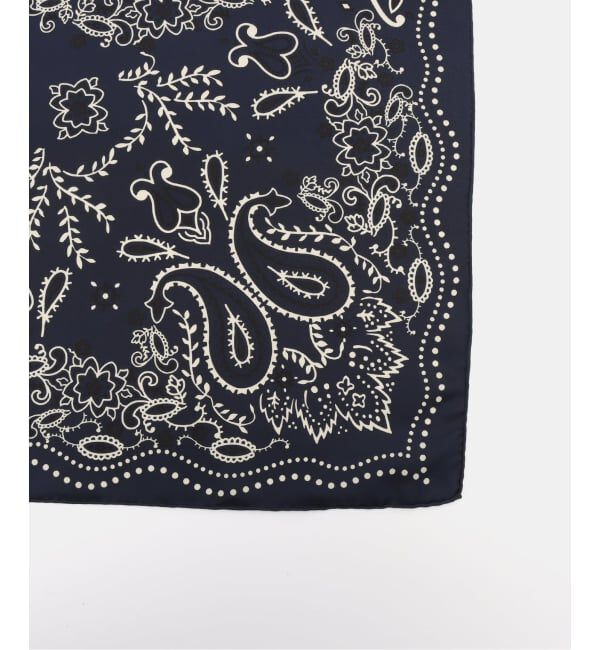 FRAMeWORK「manipuri/マニプリ シルク65 KALEIDO BANDANA(ネイビー)」|バンダナ・スカーフ|