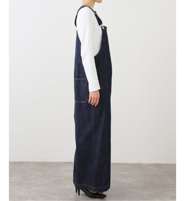  「【洗える】Munich/ミューニック スラブコットンデニムオールインワン」|オールインワン|