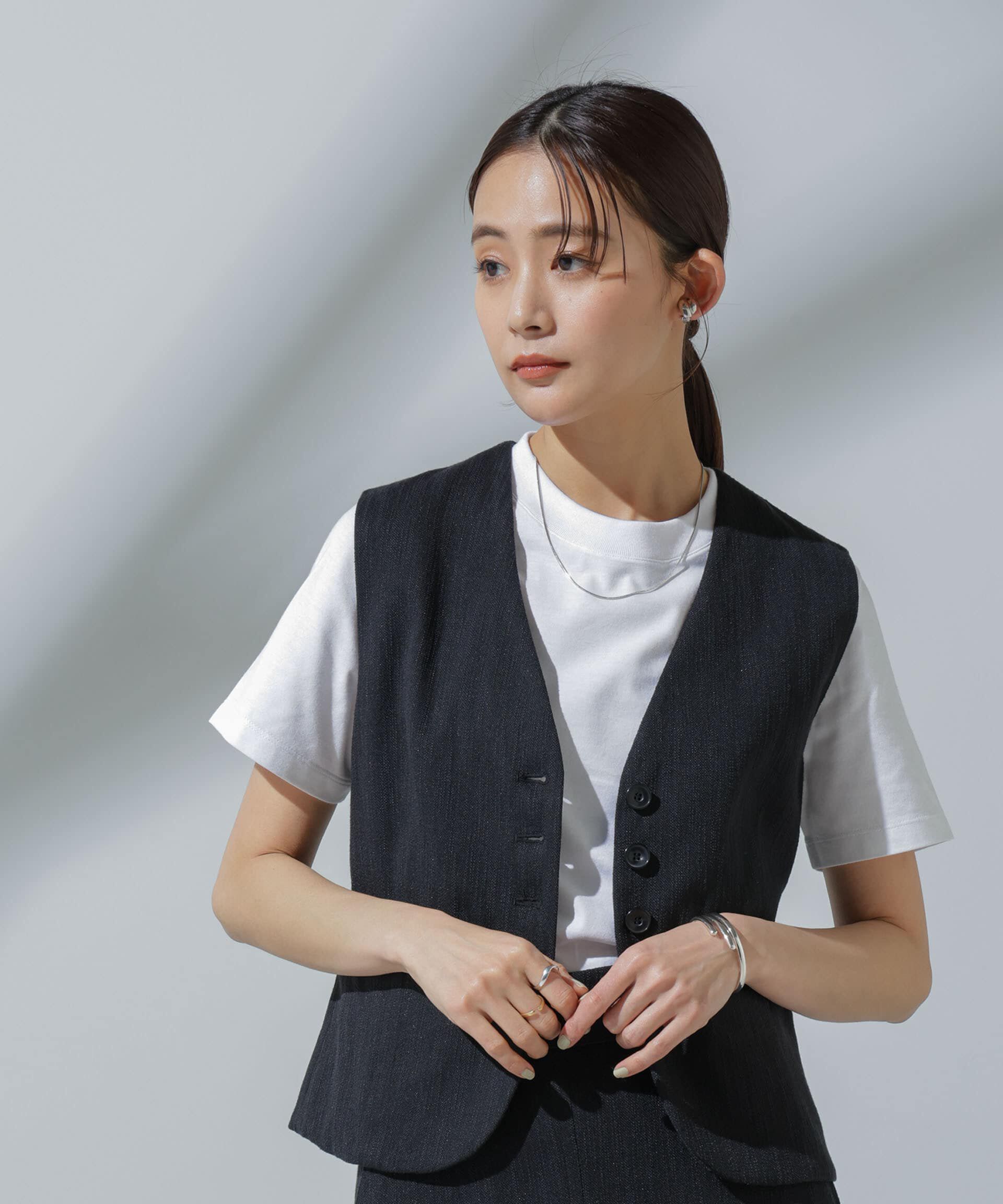 nano･universe「Anti Soaked(R) 汗染み防止 クルーネックTシャツ」|Tシャツ・カットソー|ホワイト