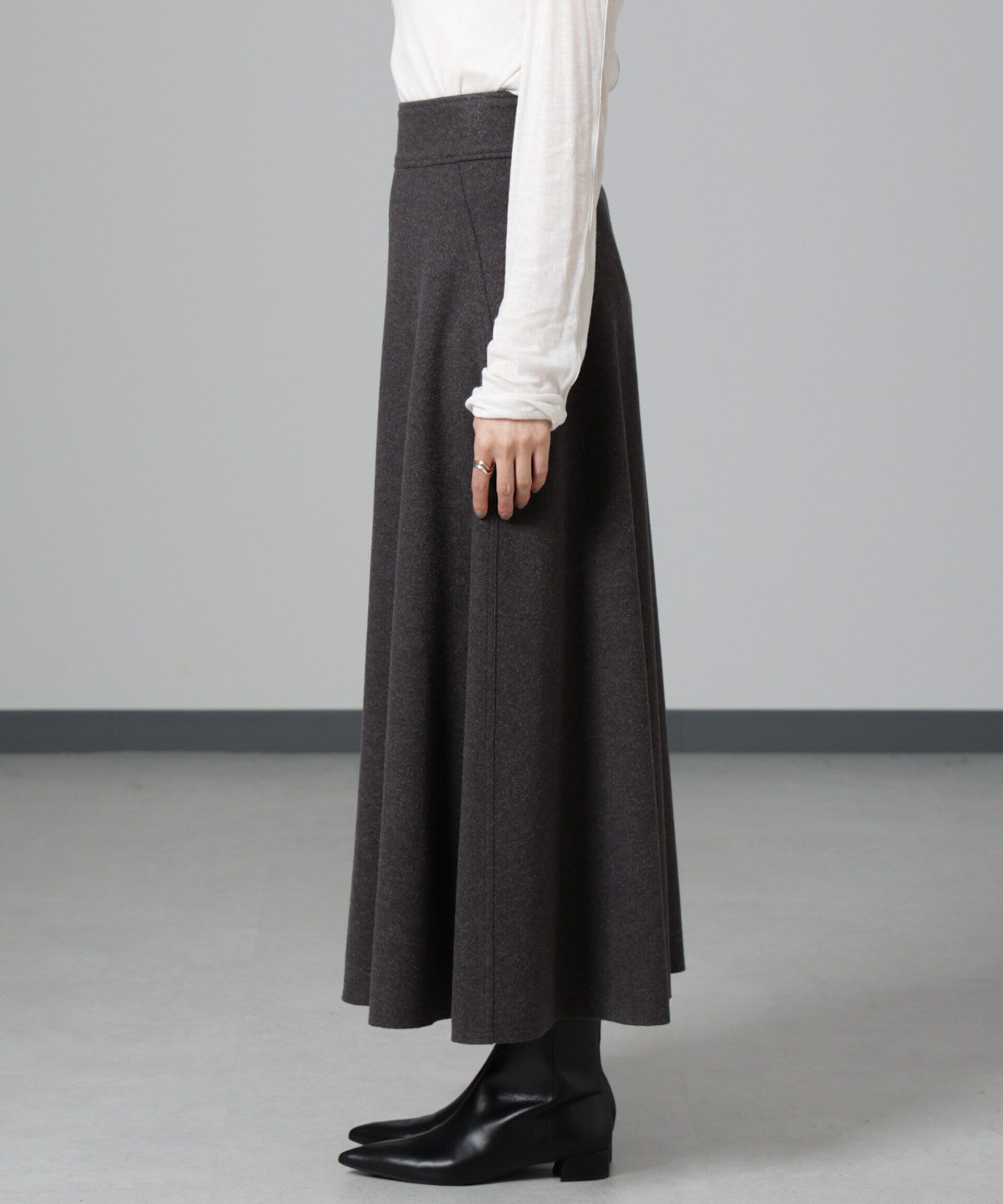 nano･universe「ニードルジャージーフレアスカート」|スカート|