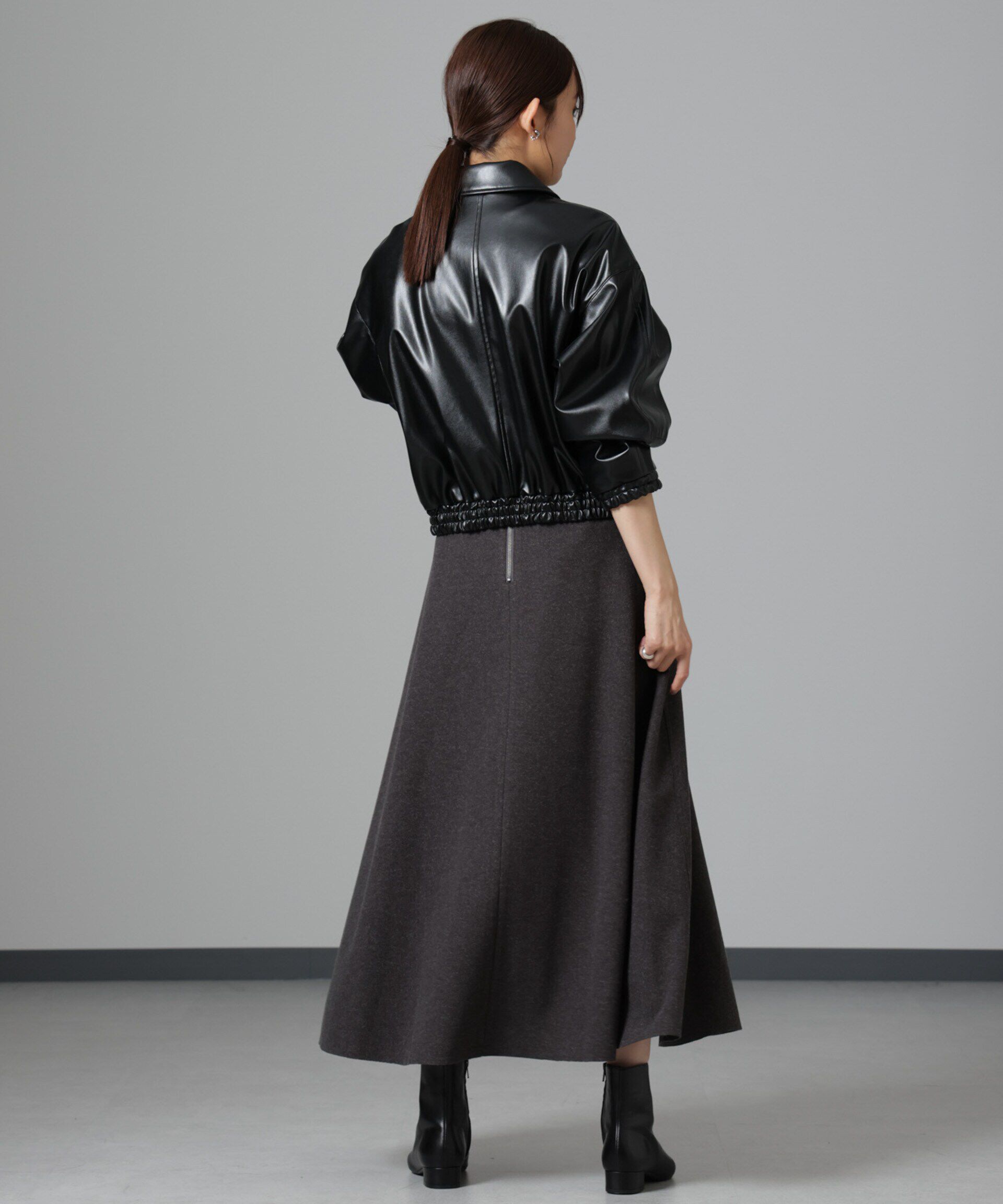 nano･universe「ニードルジャージーフレアスカート」|スカート|