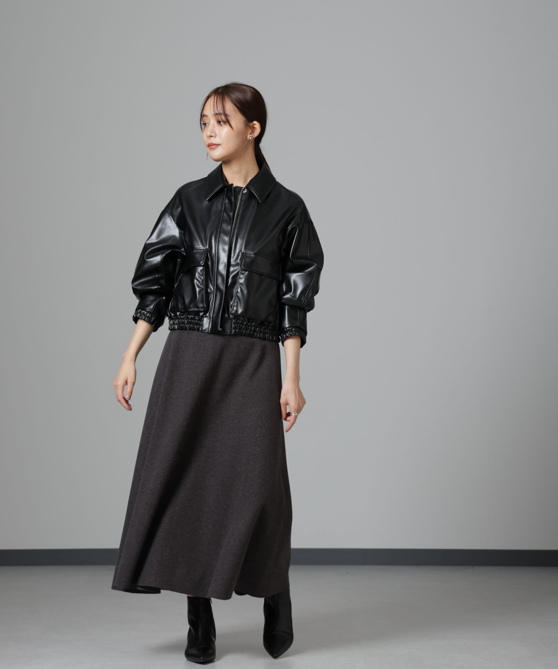 nano･universe「ニードルジャージーフレアスカート」|スカート|