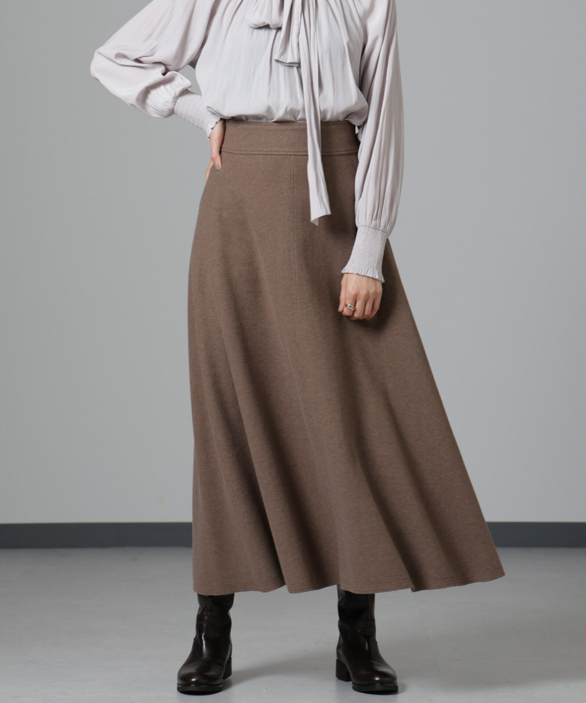 nano･universe「ニードルジャージーフレアスカート」|スカート|