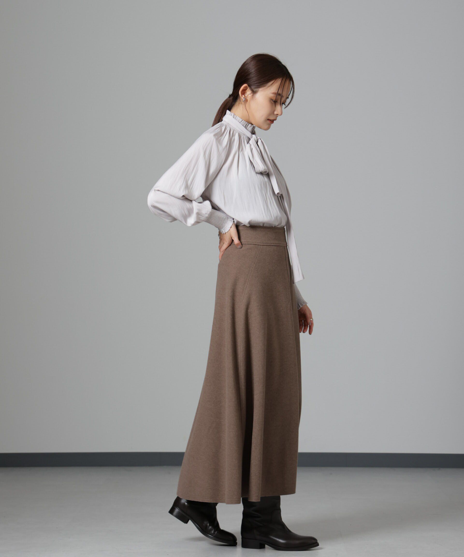 nano･universe「ニードルジャージーフレアスカート」|スカート|