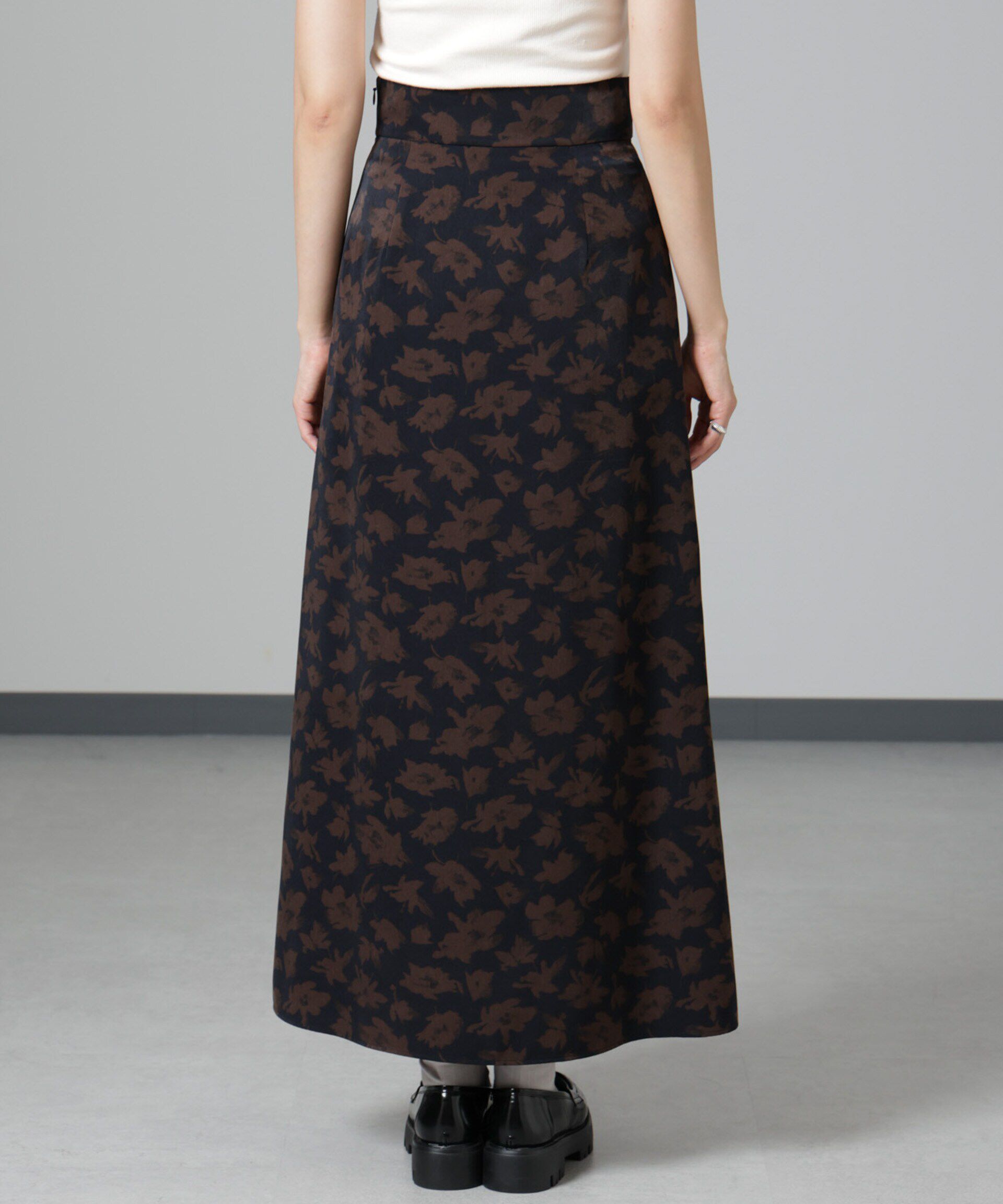 nano･universe「フラワープリントマキシスカート」|スカート|