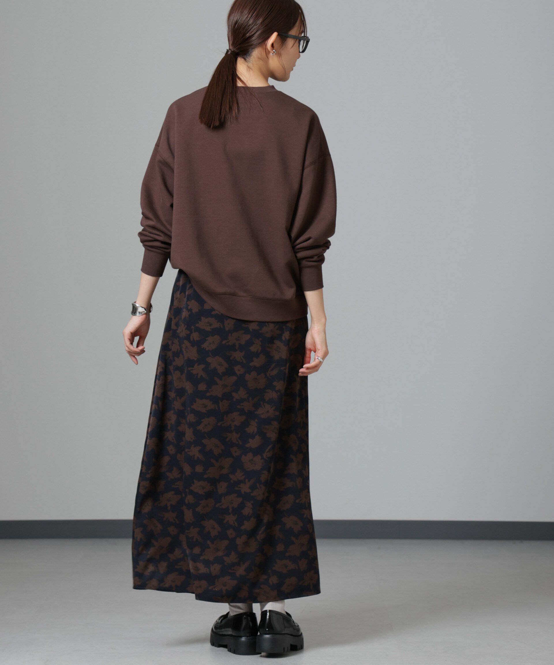 nano･universe「フラワープリントマキシスカート」|スカート|