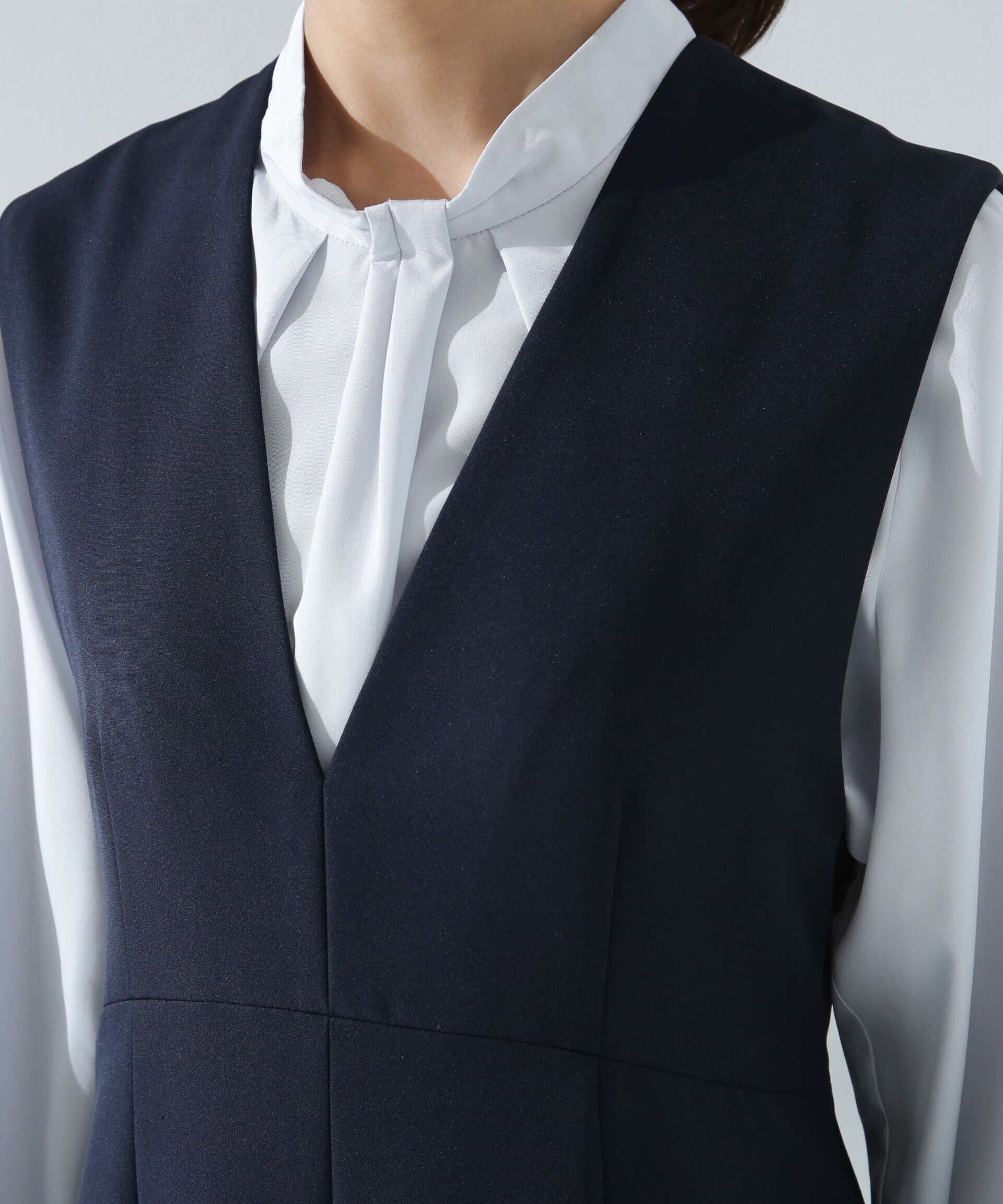 nano･universe「デイリーファンクション Vネックタックワンピース(セットアップ可)」|ワンピース|