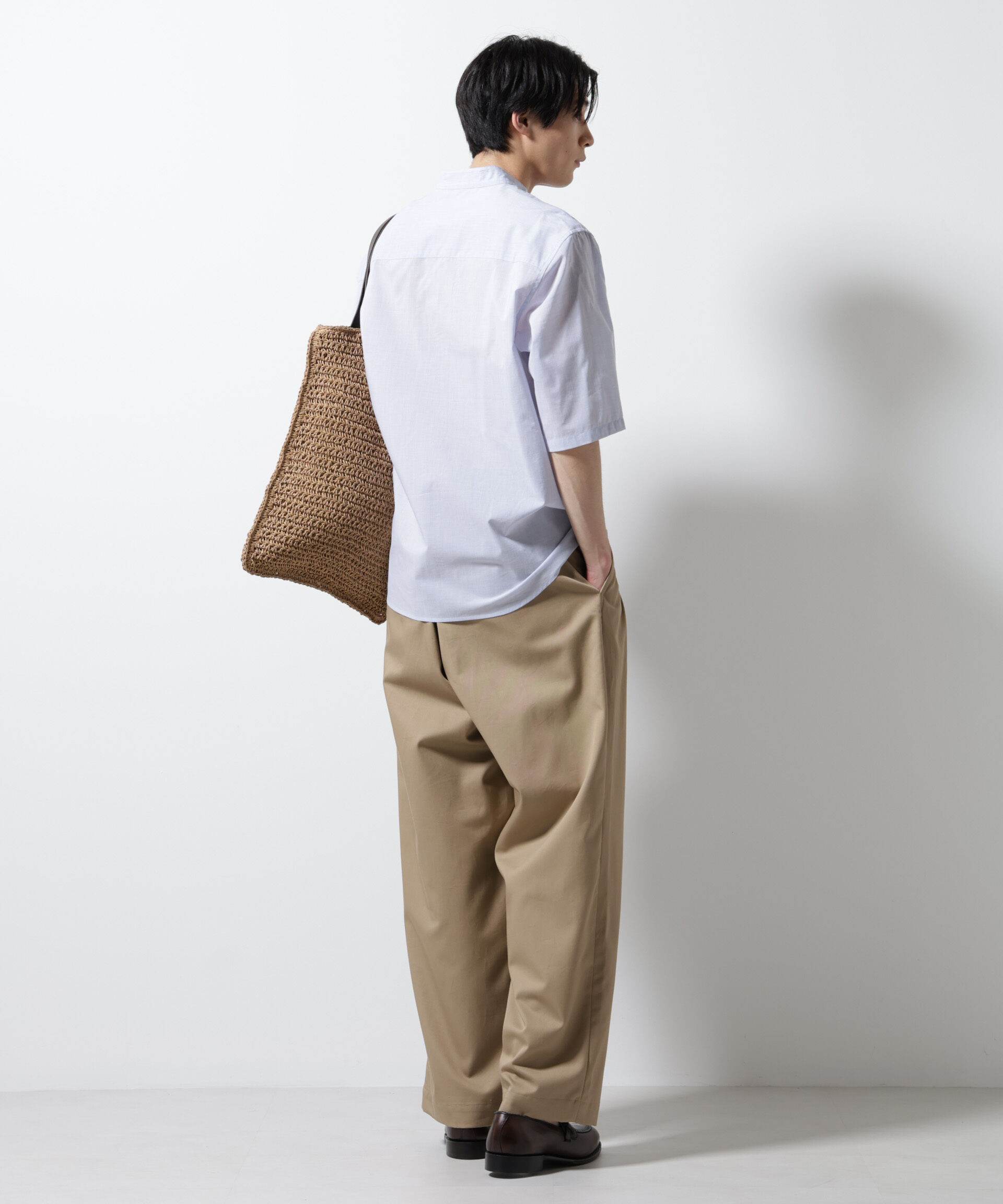 nano･universe「TEXBRID(R)バンドカラーシャツ 半袖」|シャツ・ブラウス|