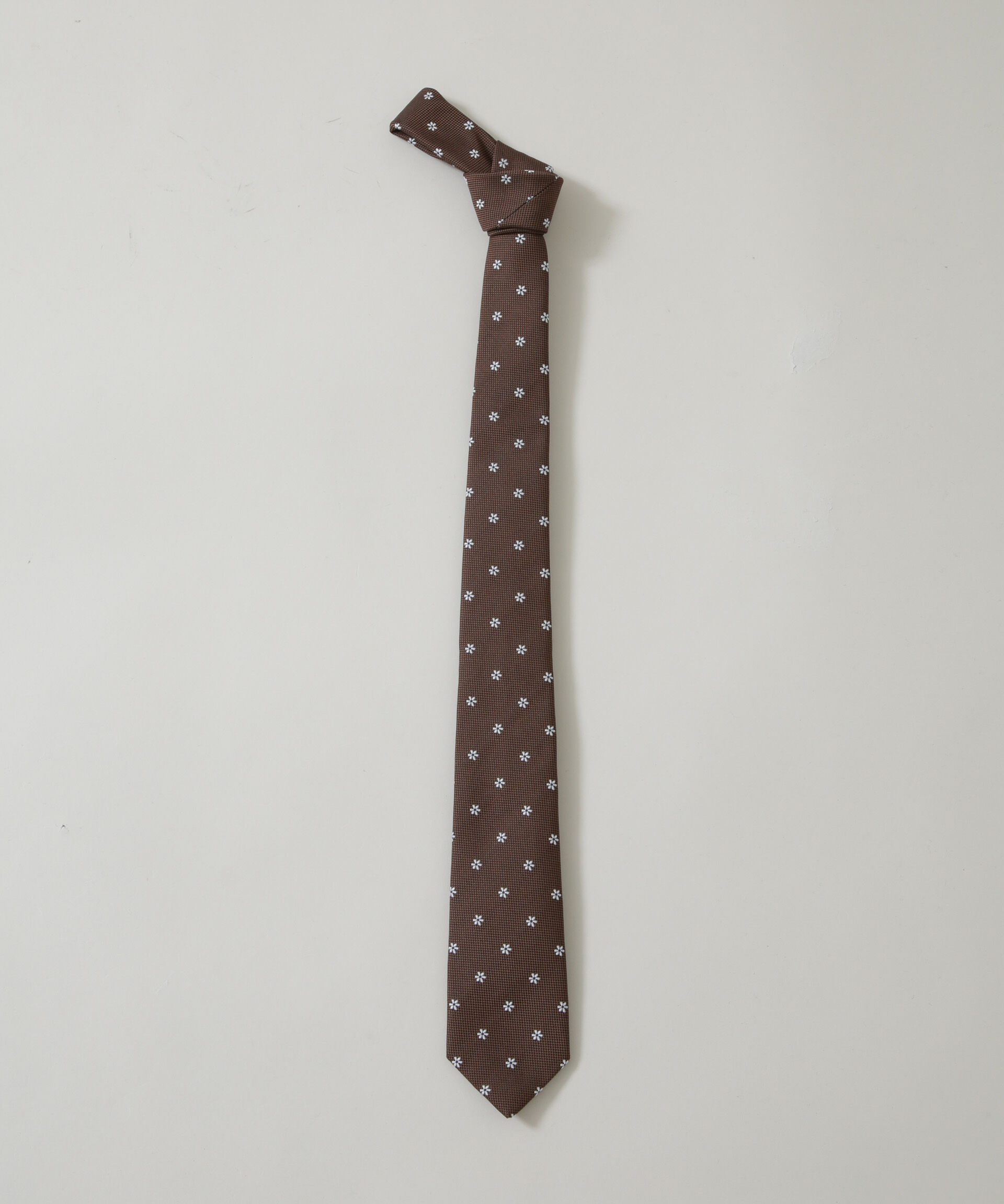 nano･universe「京都西陣ウォッシャブルフラワーモチーフネクタイ」|ネクタイ・蝶ネクタイ|ブラウン