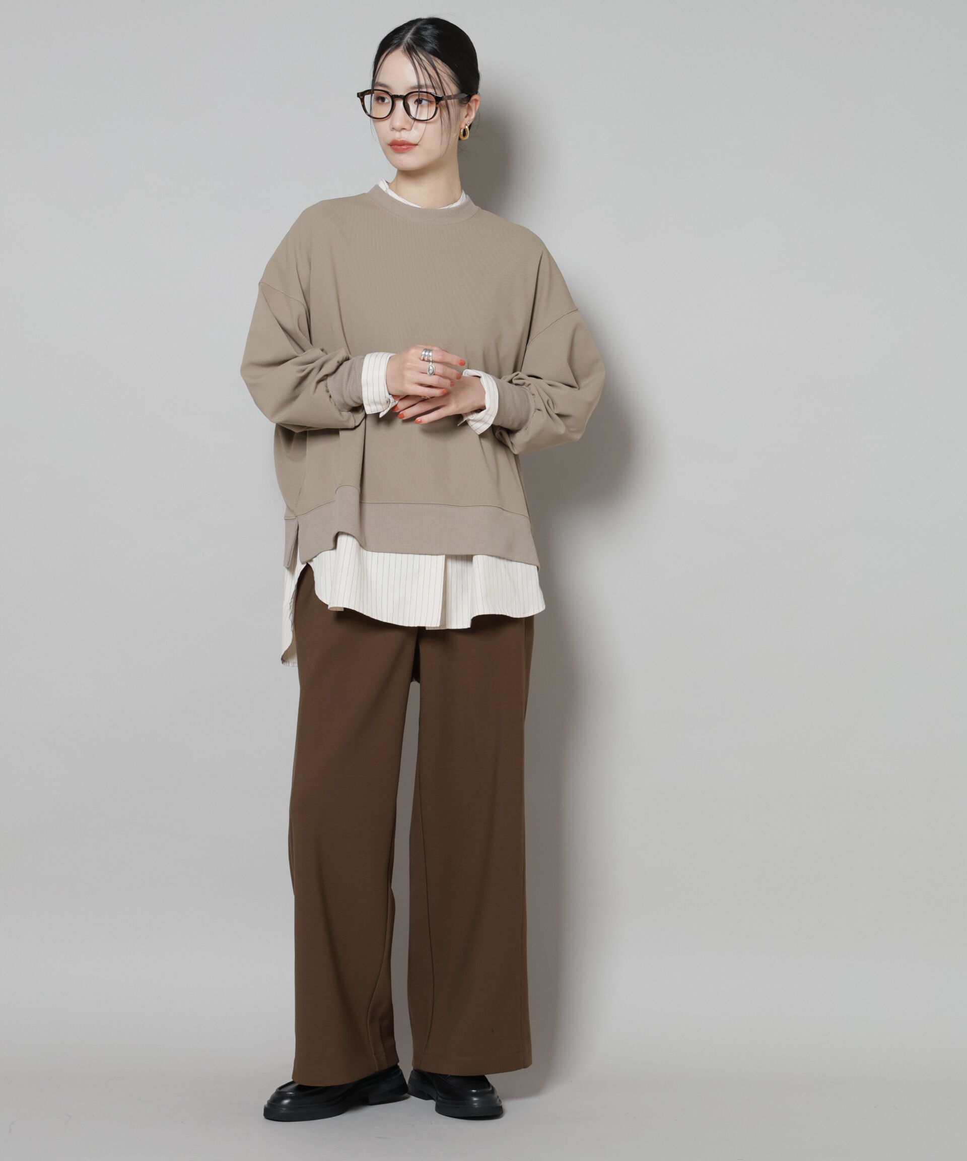 nano･universe「サカリバカットワイドクルーネックトップス(セットアップ可)」|Tシャツ・カットソー|