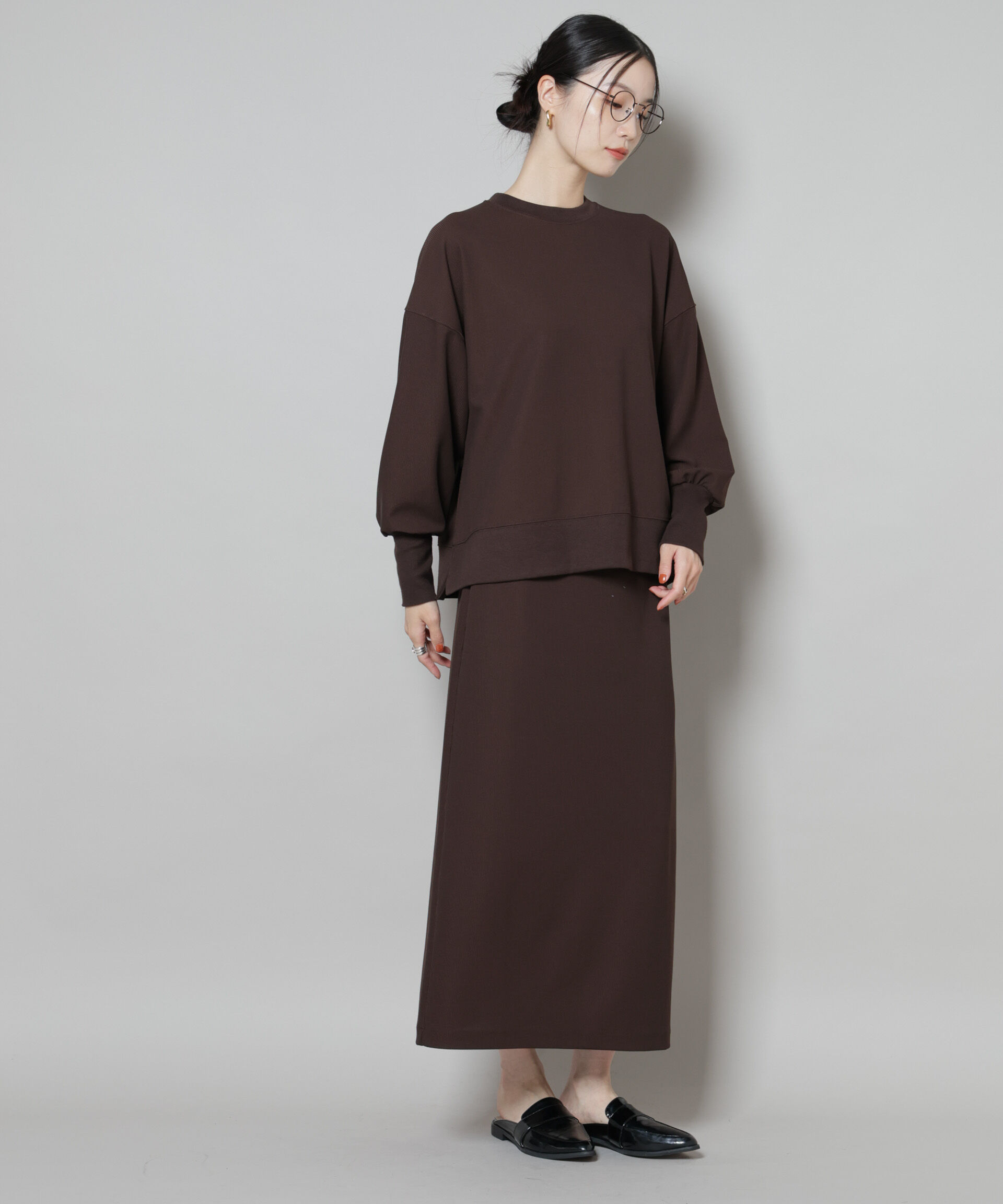 nano･universe「サカリバカットワイドクルーネックトップス(セットアップ可)」|Tシャツ・カットソー|