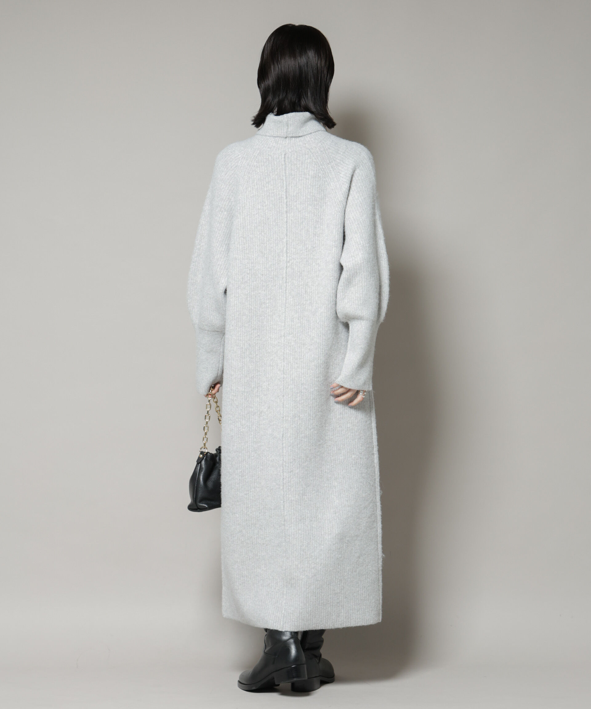 nano･universe「エアリーヤーン畦編タートルニットマキシワンピース」|ワンピース|