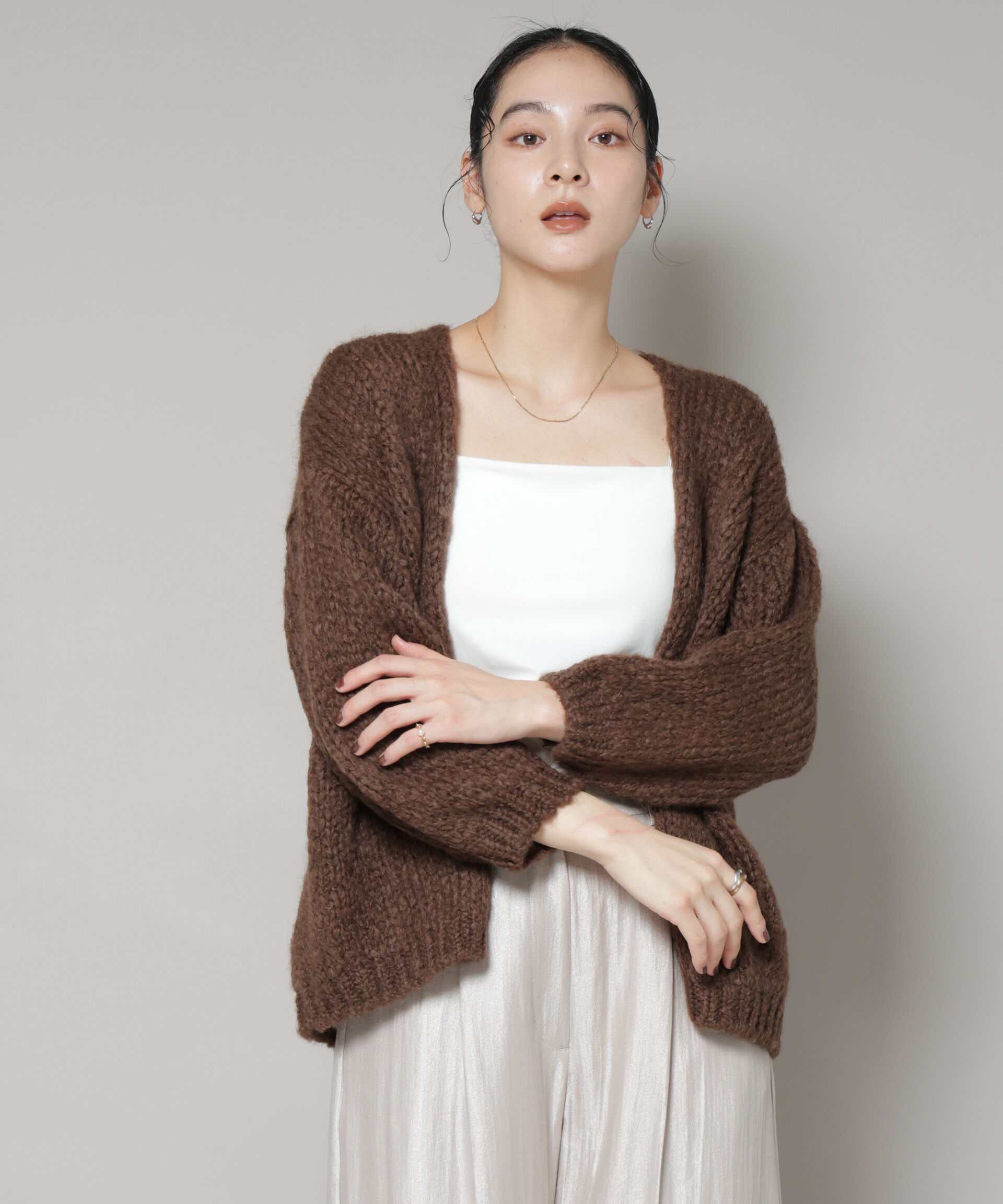 nano･universe「TRICOTS JEAN MARC/ニットカーディガン」|ニット・セーター|D.ブラウン2