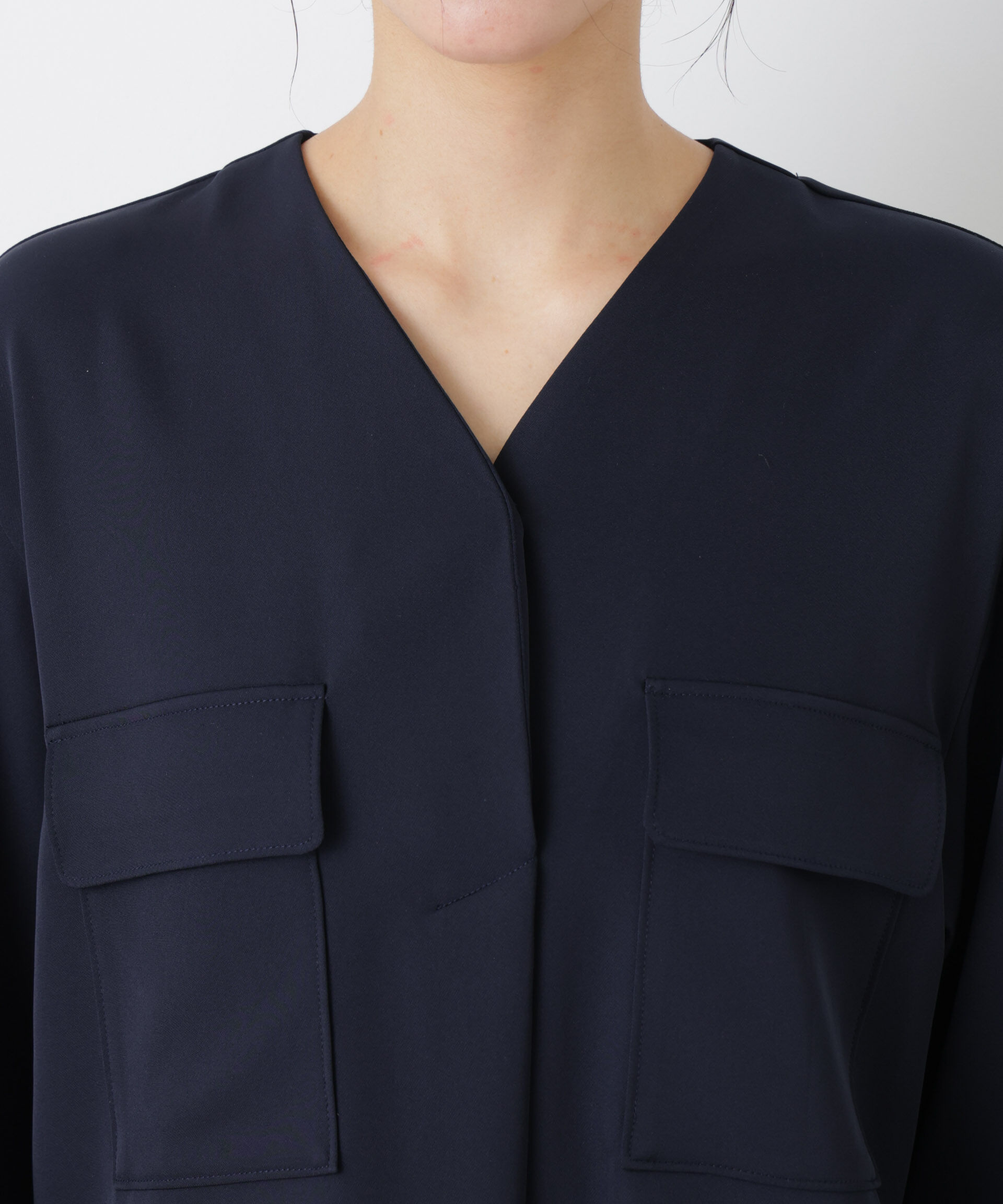 nano･universe「スキッパーポケットブラウス」|シャツ・ブラウス|